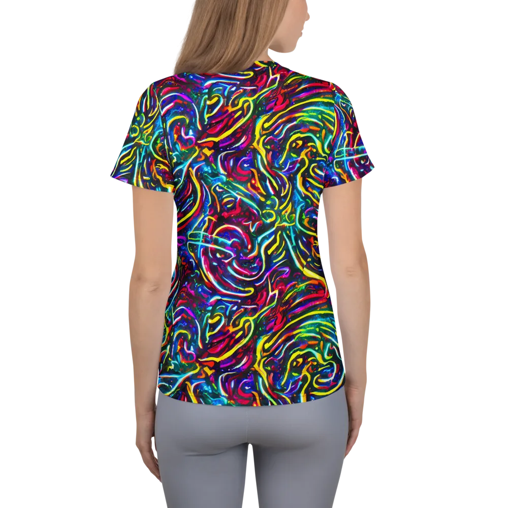 Prismatic Torrent on Women's Athletic T-Shirt — Back