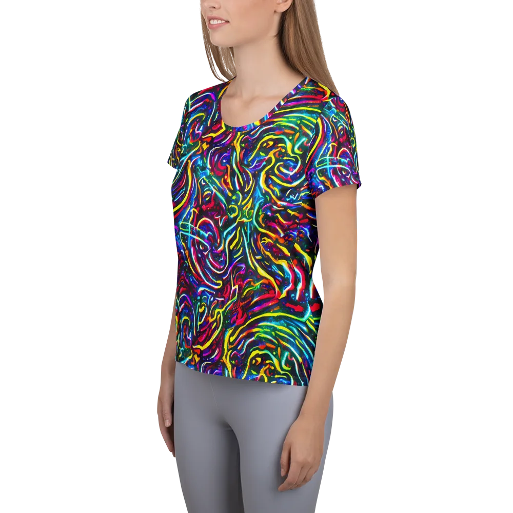 Prismatic Torrent on Women's Athletic T-Shirt — Left