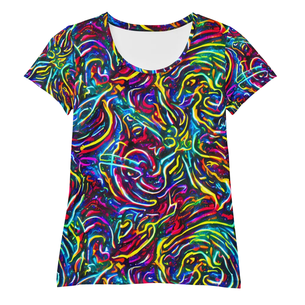 Prismatic Torrent on Women's Athletic T-Shirt — Front