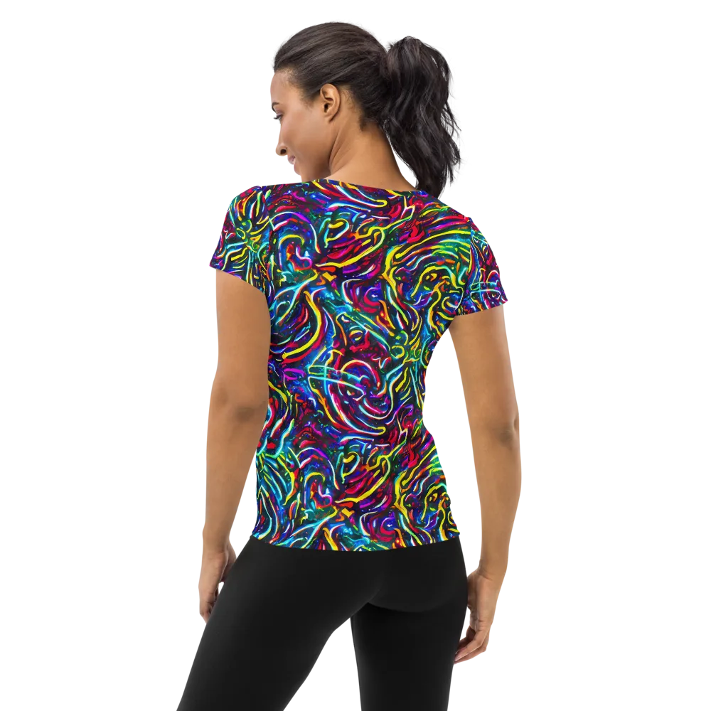 Prismatic Torrent on Women's Athletic T-Shirt — Back