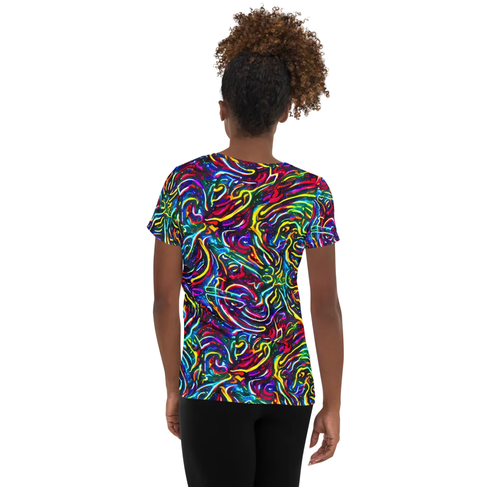 Prismatic Torrent on Women's Athletic T-Shirt — Back