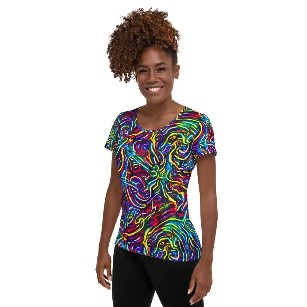 Prismatic Torrent on Women's Athletic T-Shirt — Left