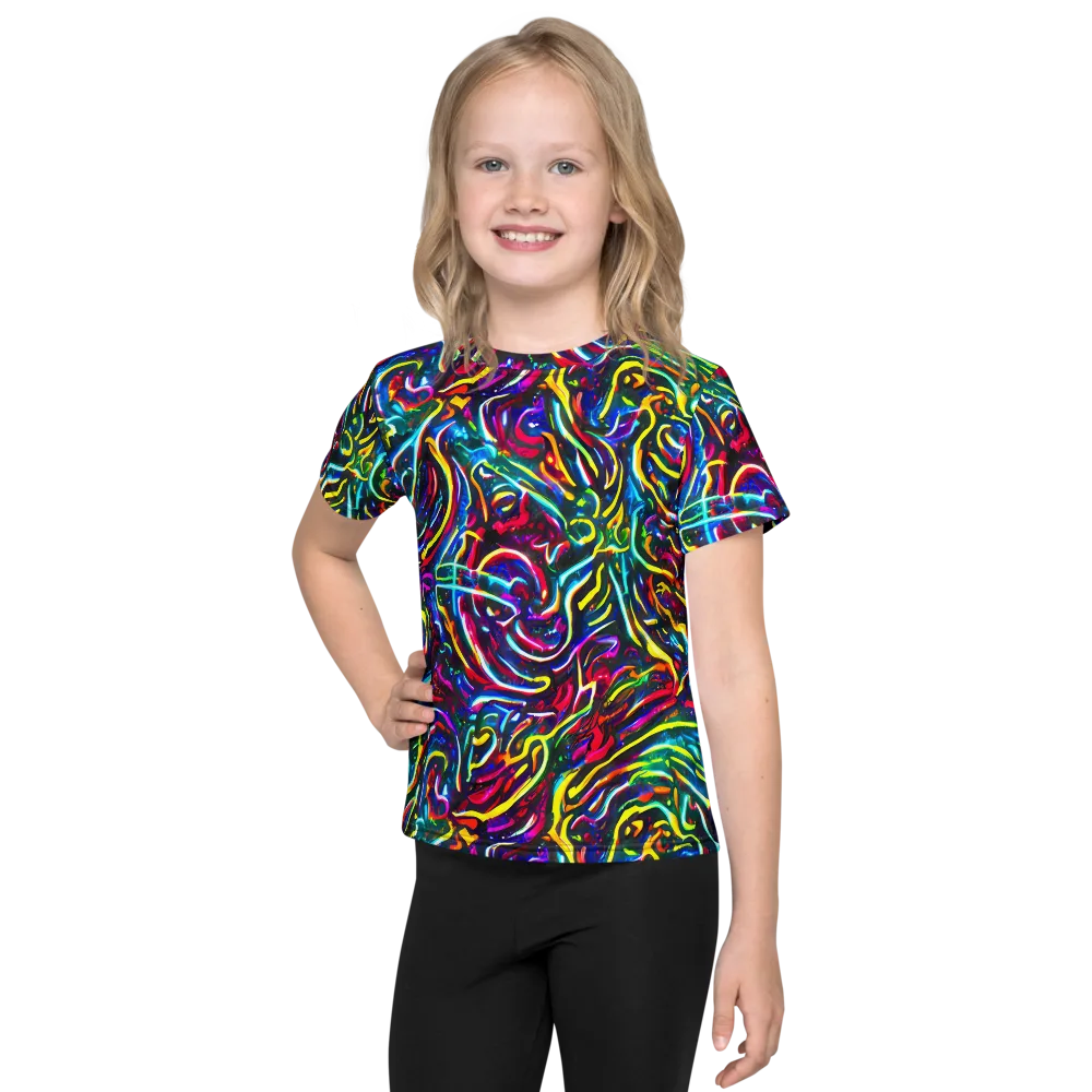 Prismatic Torrent on Kids Crew Neck T-Shirt — Front