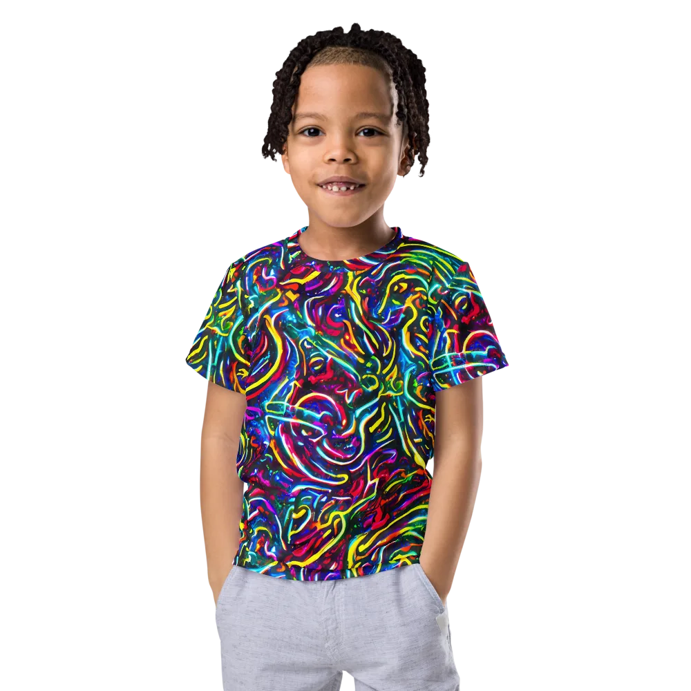Prismatic Torrent on Kids Crew Neck T-Shirt — Front