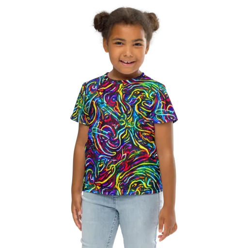 Prismatic Torrent on a Kids Crew Neck T-Shirt