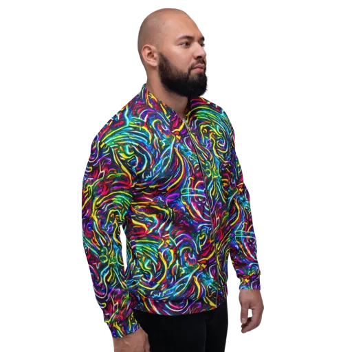 Prismatic Torrent on a Bomber Jacket