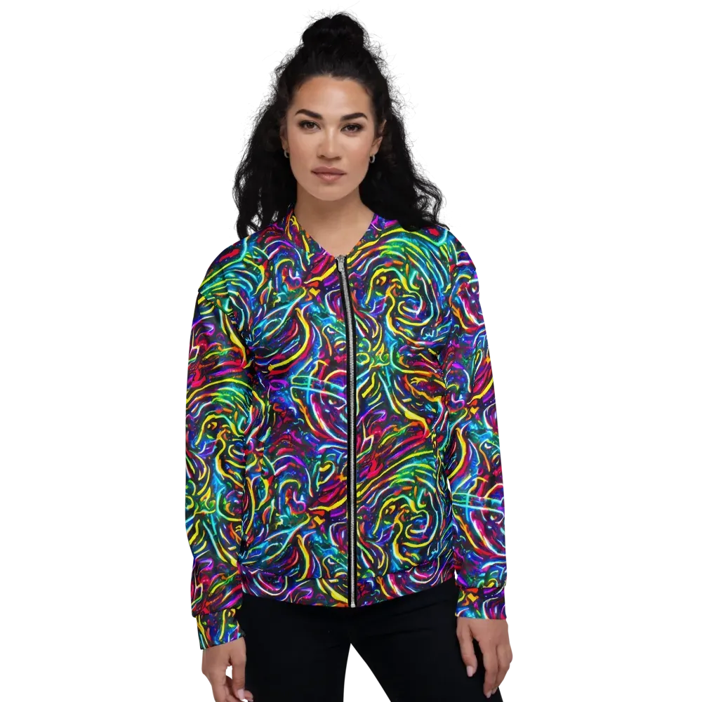 Prismatic Torrent on Bomber Jacket — Front