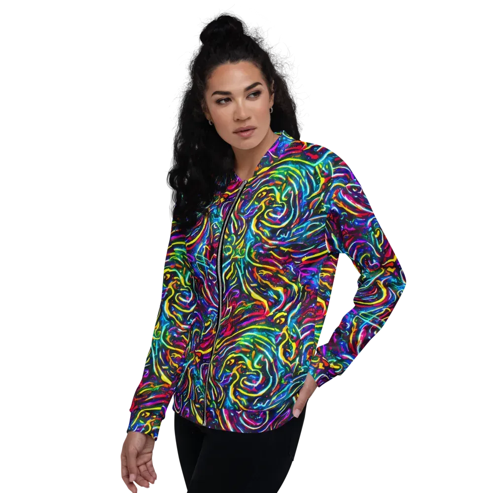Prismatic Torrent on Bomber Jacket — Left