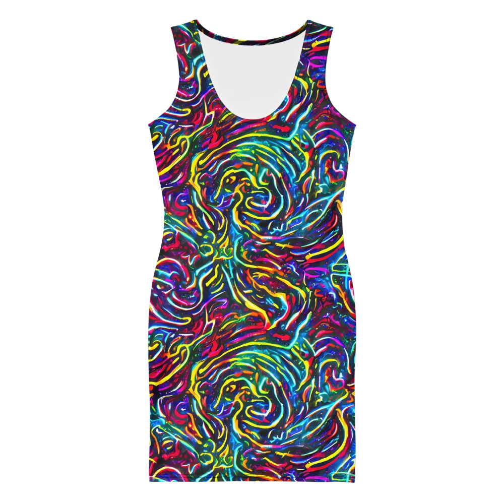 Prismatic Torrent on Bodycon Dress — Front
