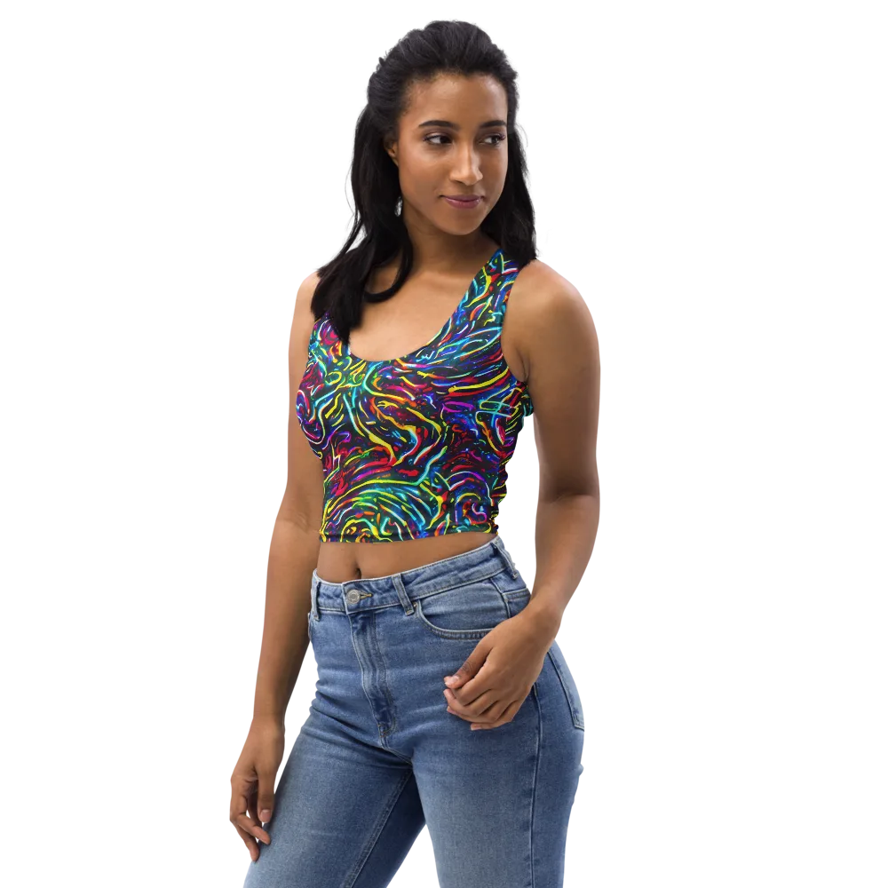 Prismatic Torrent on Crop Top — Left Front