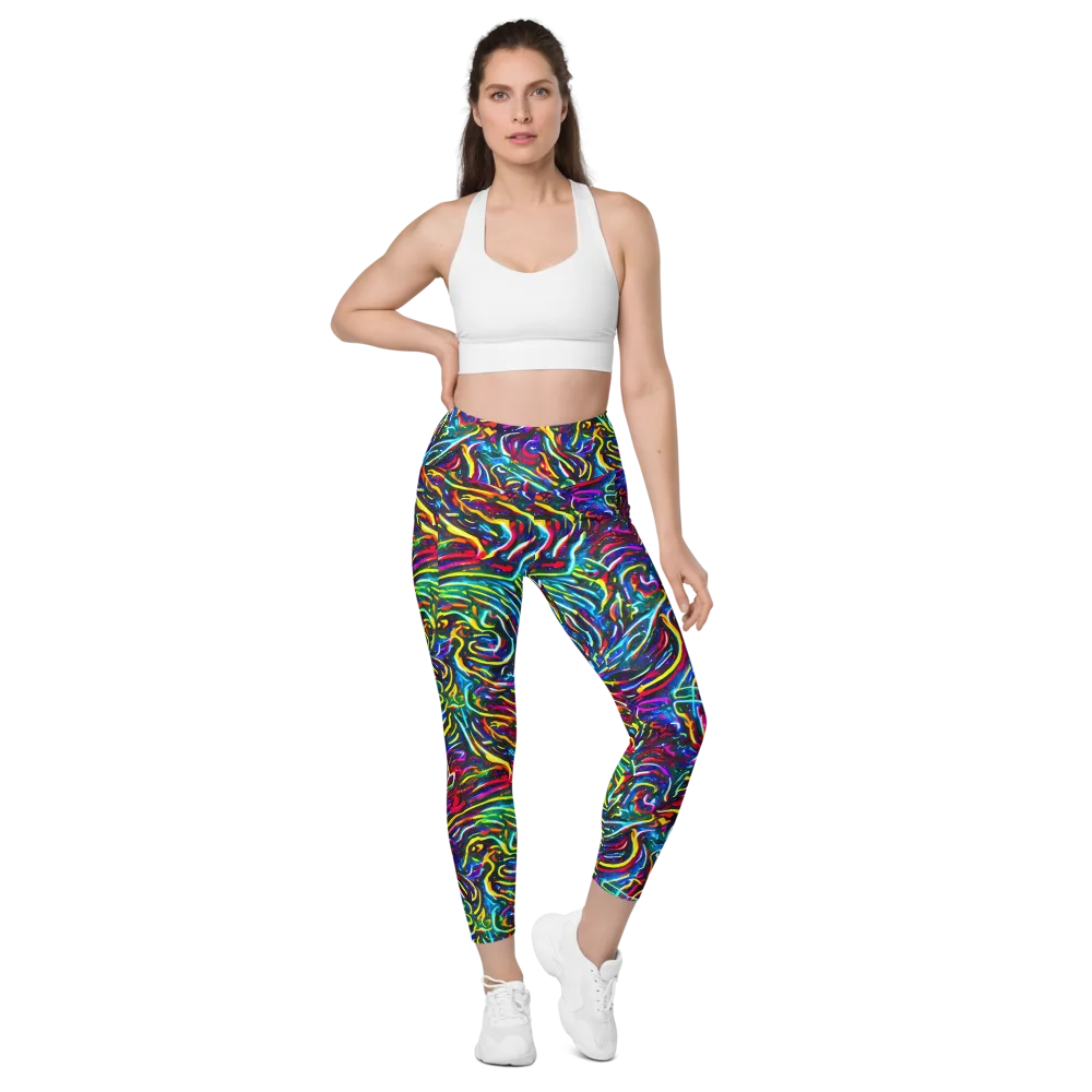 Prismatic Torrent on Leggings with Pockets — Front