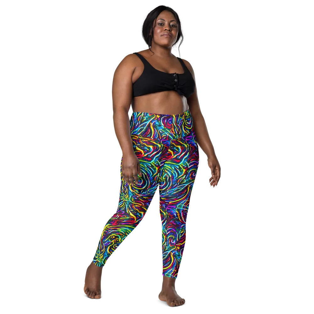 Prismatic Torrent on Leggings with Pockets — Front