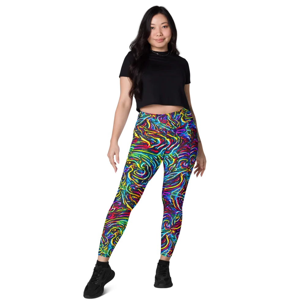 Prismatic Torrent on Leggings with Pockets — Front
