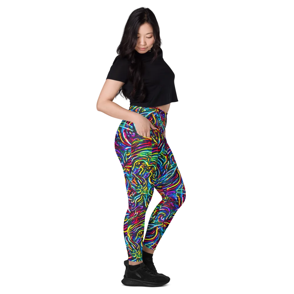 Prismatic Torrent on Leggings with Pockets — Right