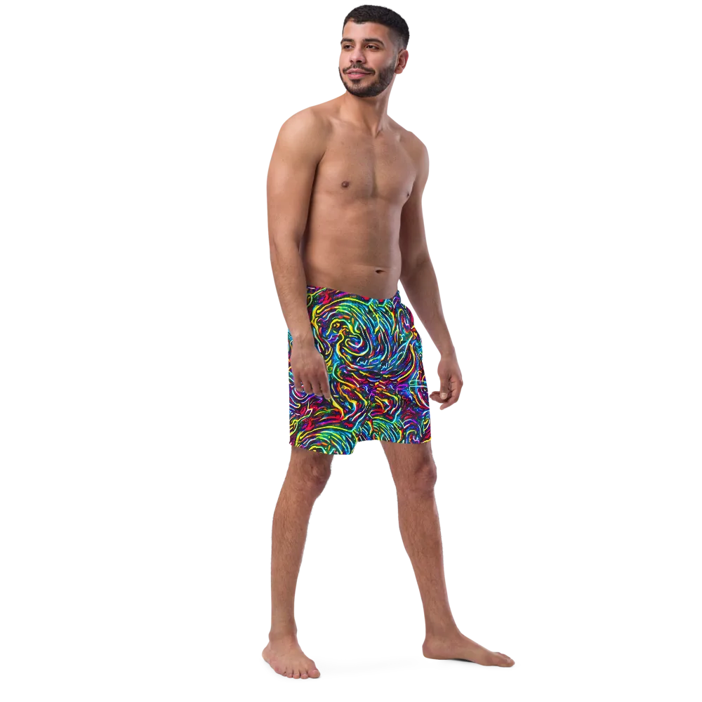Prismatic Torrent on Swim Trunks — Right Front