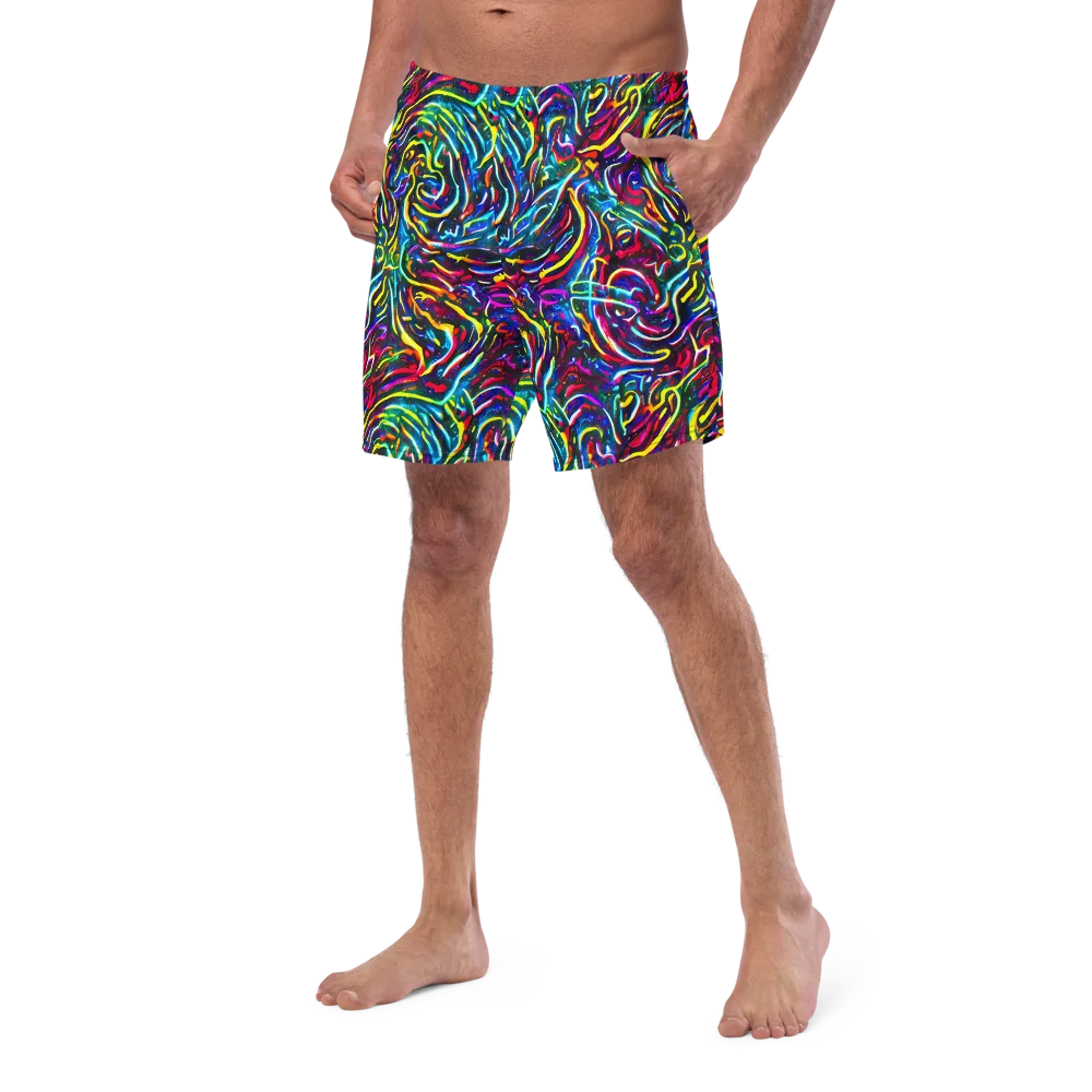Prismatic Torrent on Swim Trunks — Left Front