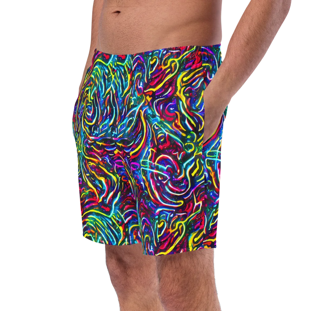 Prismatic Torrent on Swim Trunks — Left Front