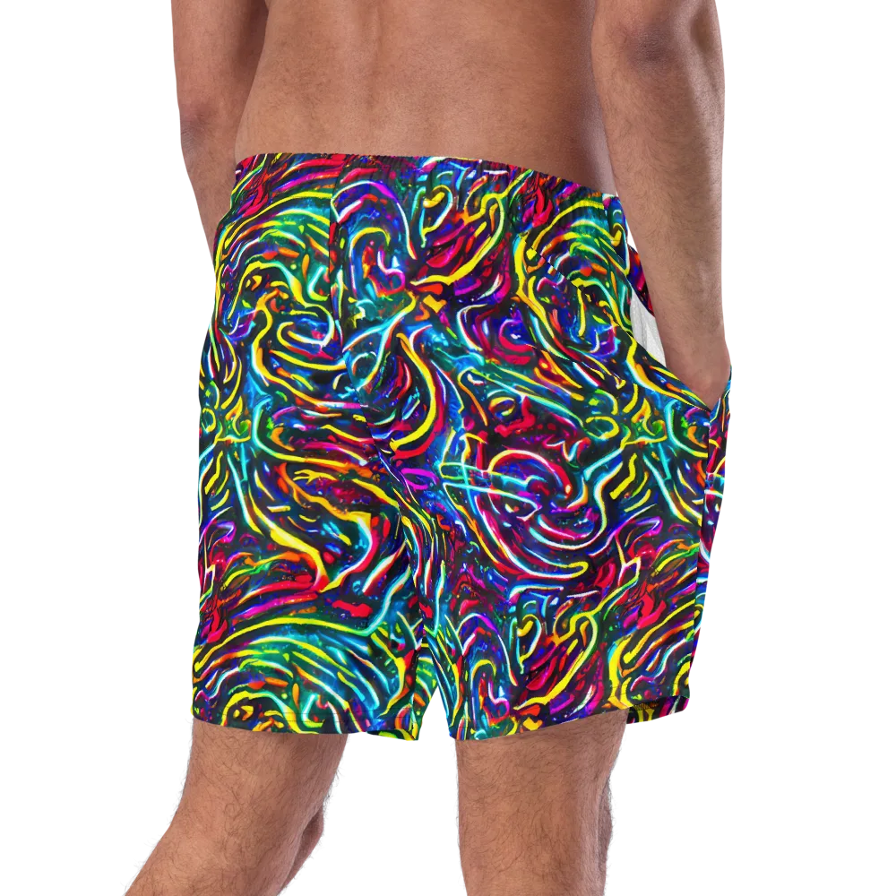 Prismatic Torrent on Swim Trunks — Right Back