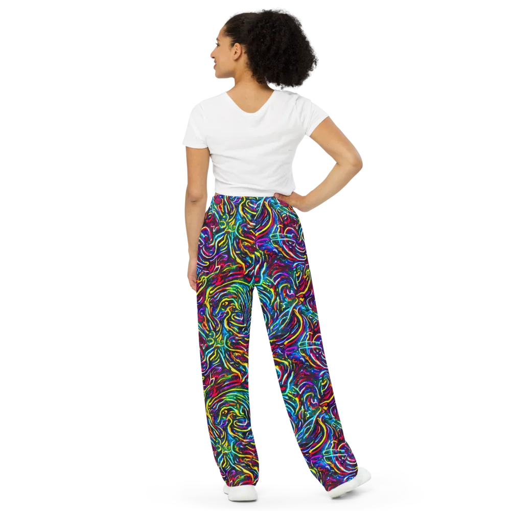Prismatic Torrent on Wide-Leg Pants — Back