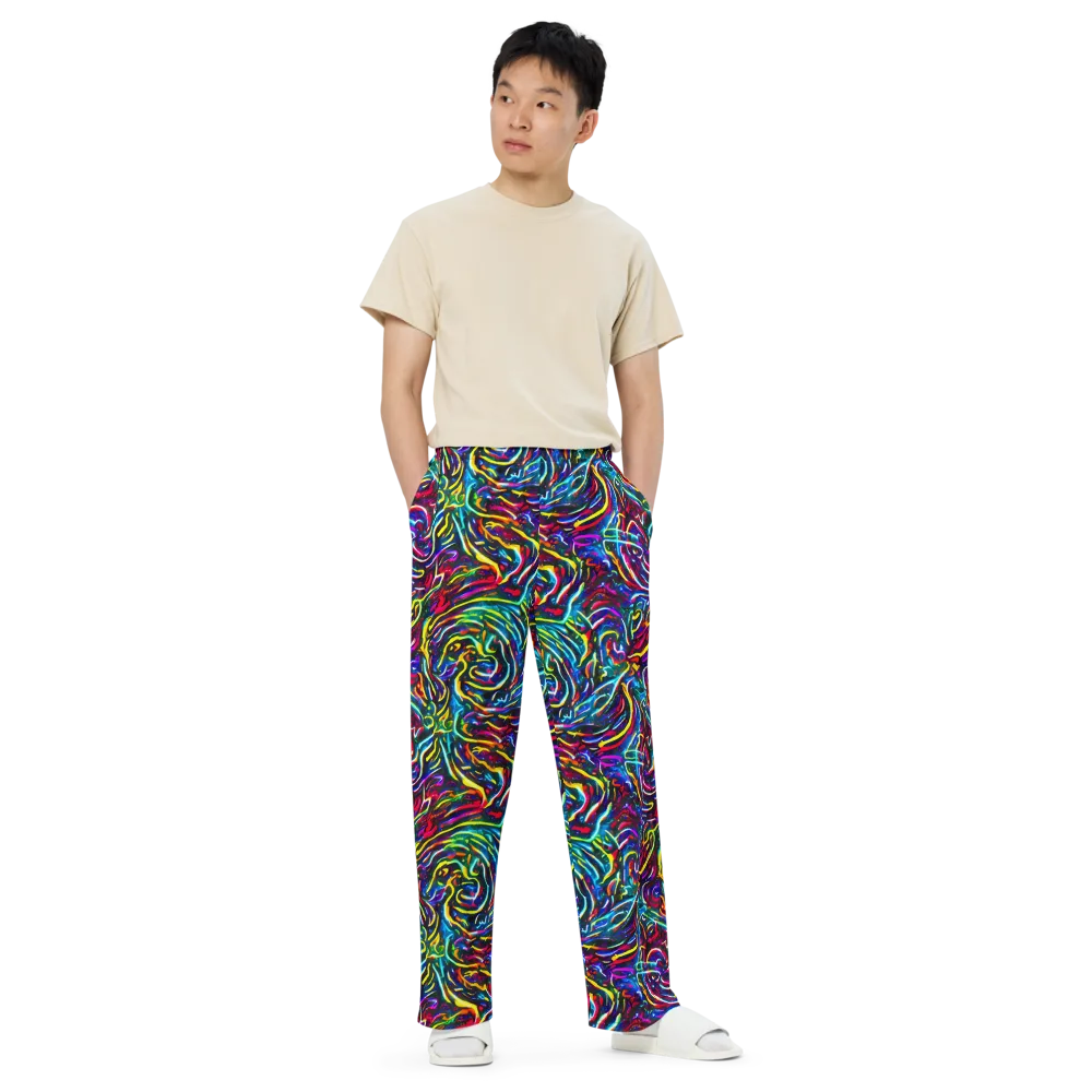 Prismatic Torrent on Wide-Leg Pants — Front
