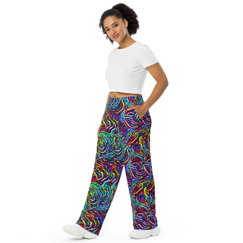 Prismatic Torrent on Wide-Leg Pants — Left Front