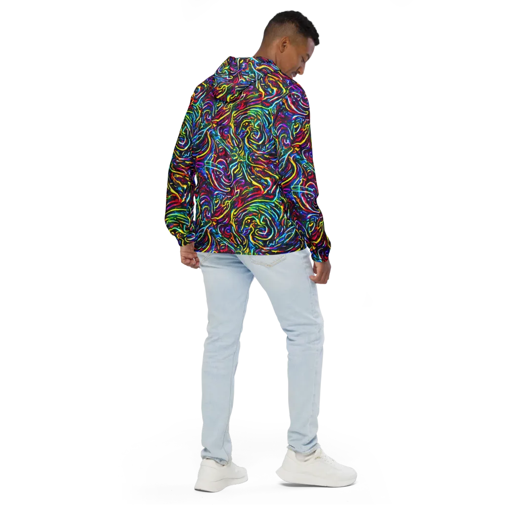 Prismatic Torrent on Men's Windbreaker — Back