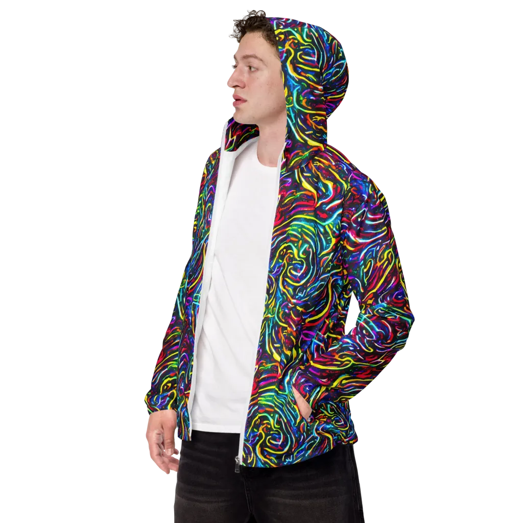 Prismatic Torrent on Men's Windbreaker — Left Front