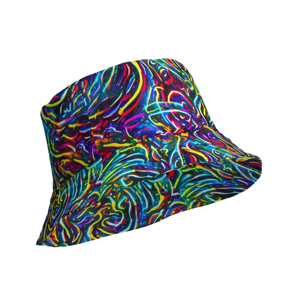 Prismatic Torrent on Reversible Bucket Hat — Product details Outside