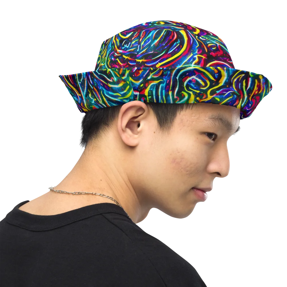Prismatic Torrent on Reversible Bucket Hat — Right Outside