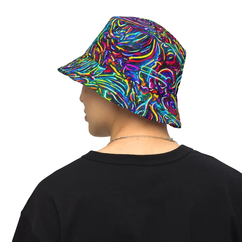 Prismatic Torrent on Reversible Bucket Hat — Back Inside