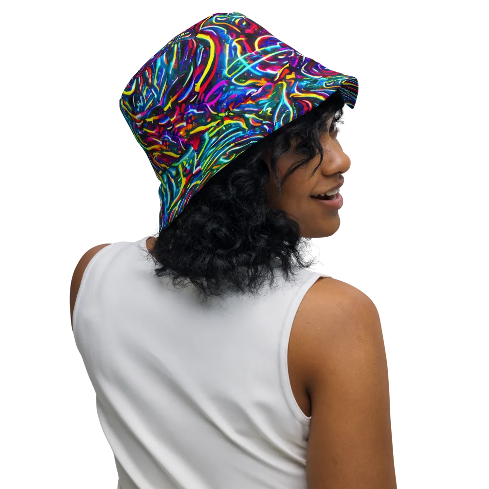 Prismatic Torrent on Reversible Bucket Hat — Right Outside