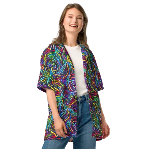 Prismatic Torrent on a Button Shirt
