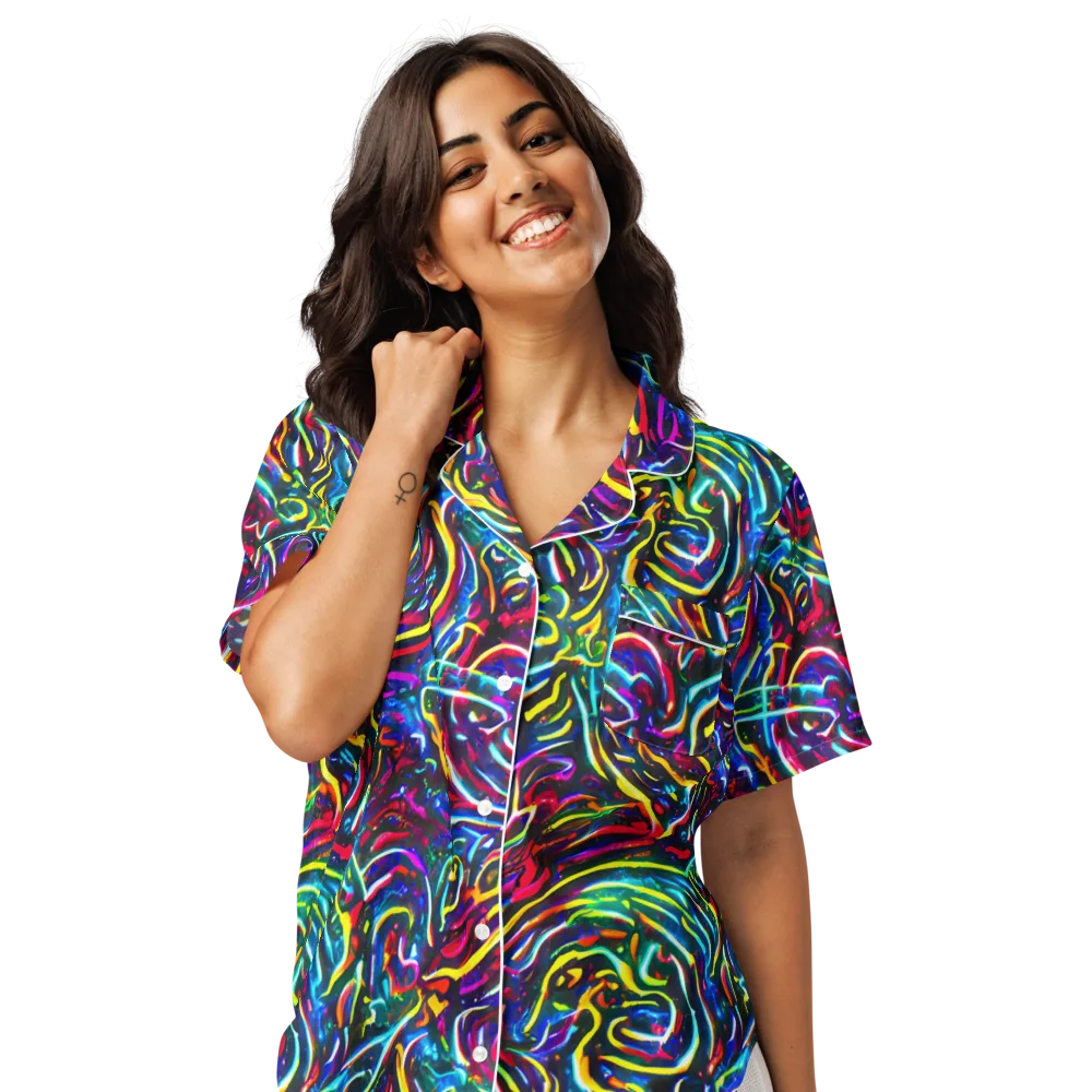 Prismatic Torrent on Women's Short Sleeve Pajama Top — Front