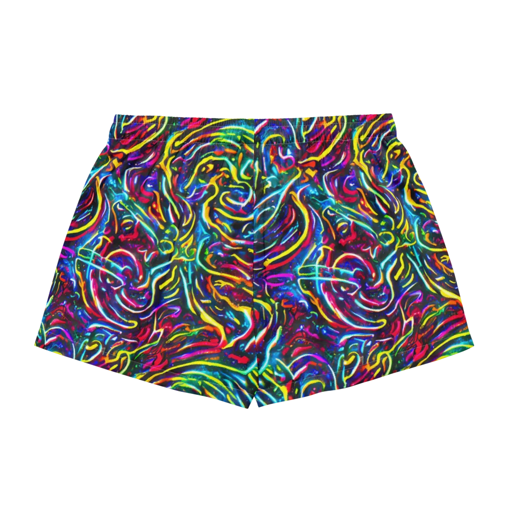 Prismatic Torrent on Women's Pajama Shorts — Back