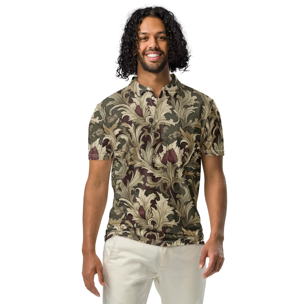 Baroque Verdure on Men's Slim Fit Polo Shirt — Front