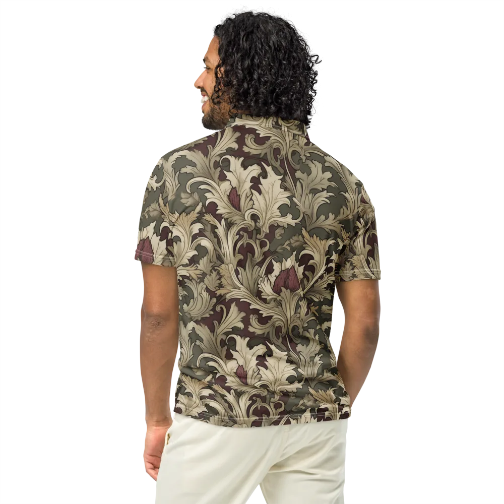 Baroque Verdure on Men's Slim Fit Polo Shirt — Back