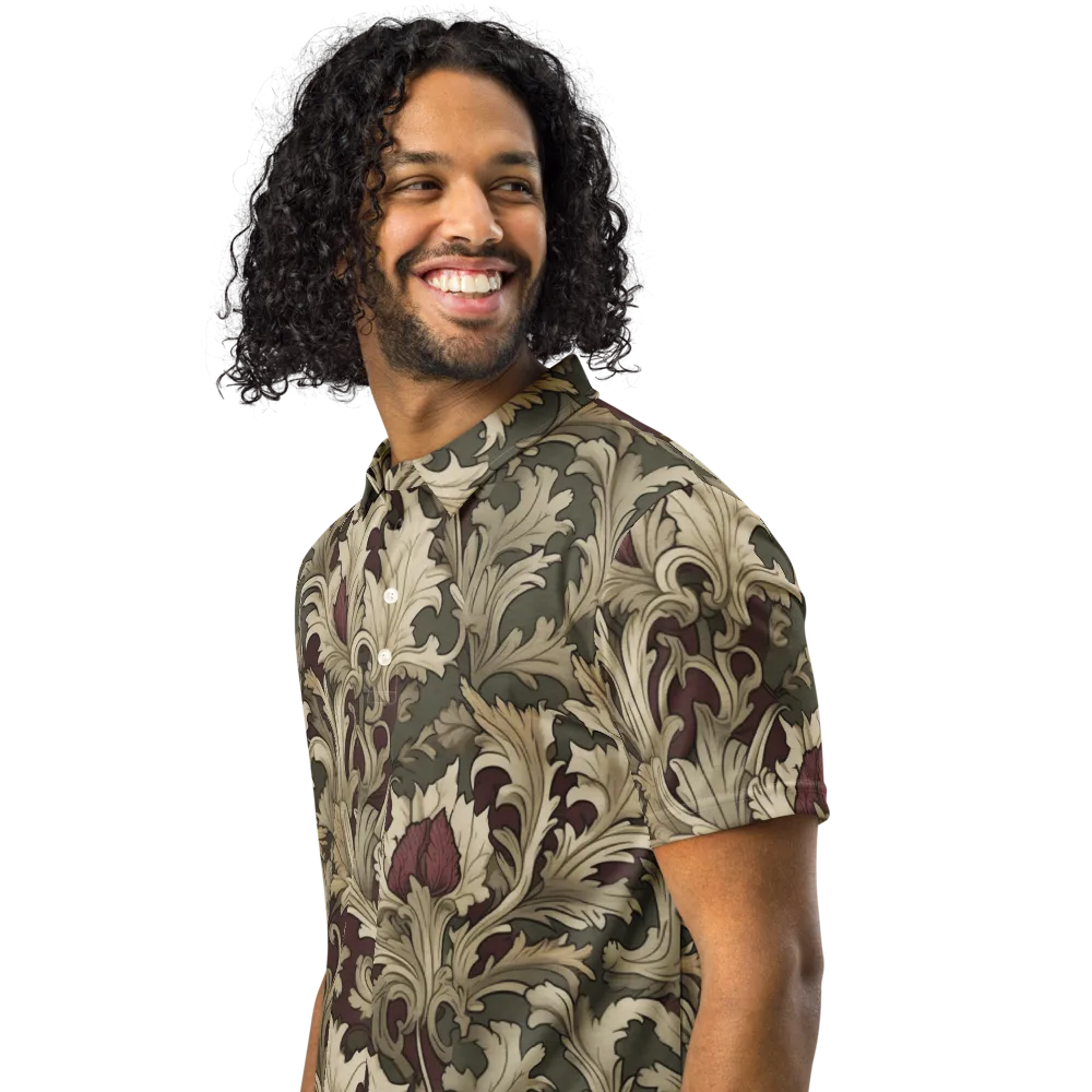 Baroque Verdure on Men's Slim Fit Polo Shirt — Left Front