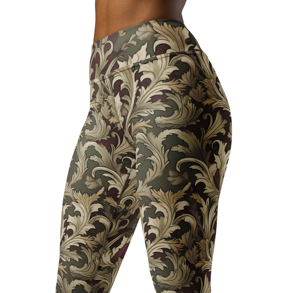 Baroque Verdure on Yoga Leggings — Left Front