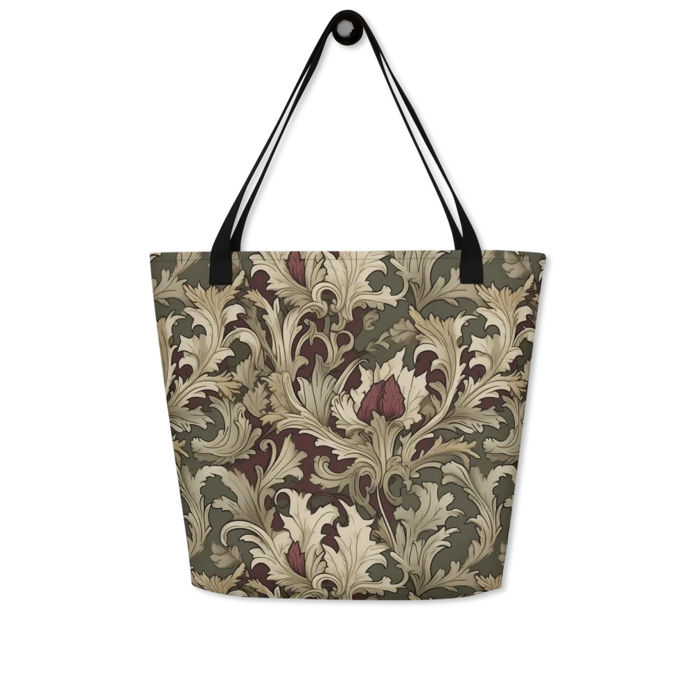 Baroque Verdure on Large Tote Bag W/ Pocket — Front