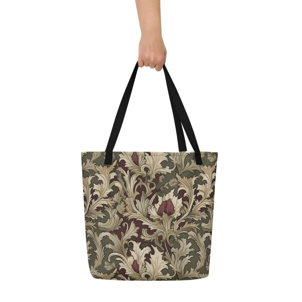 Baroque Verdure on Large Tote Bag W/ Pocket — Front