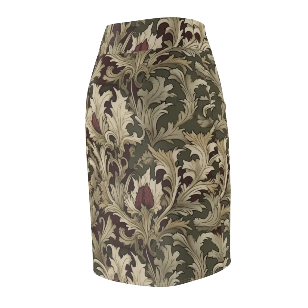 Baroque Verdure on Pencil Skirt — Back Side