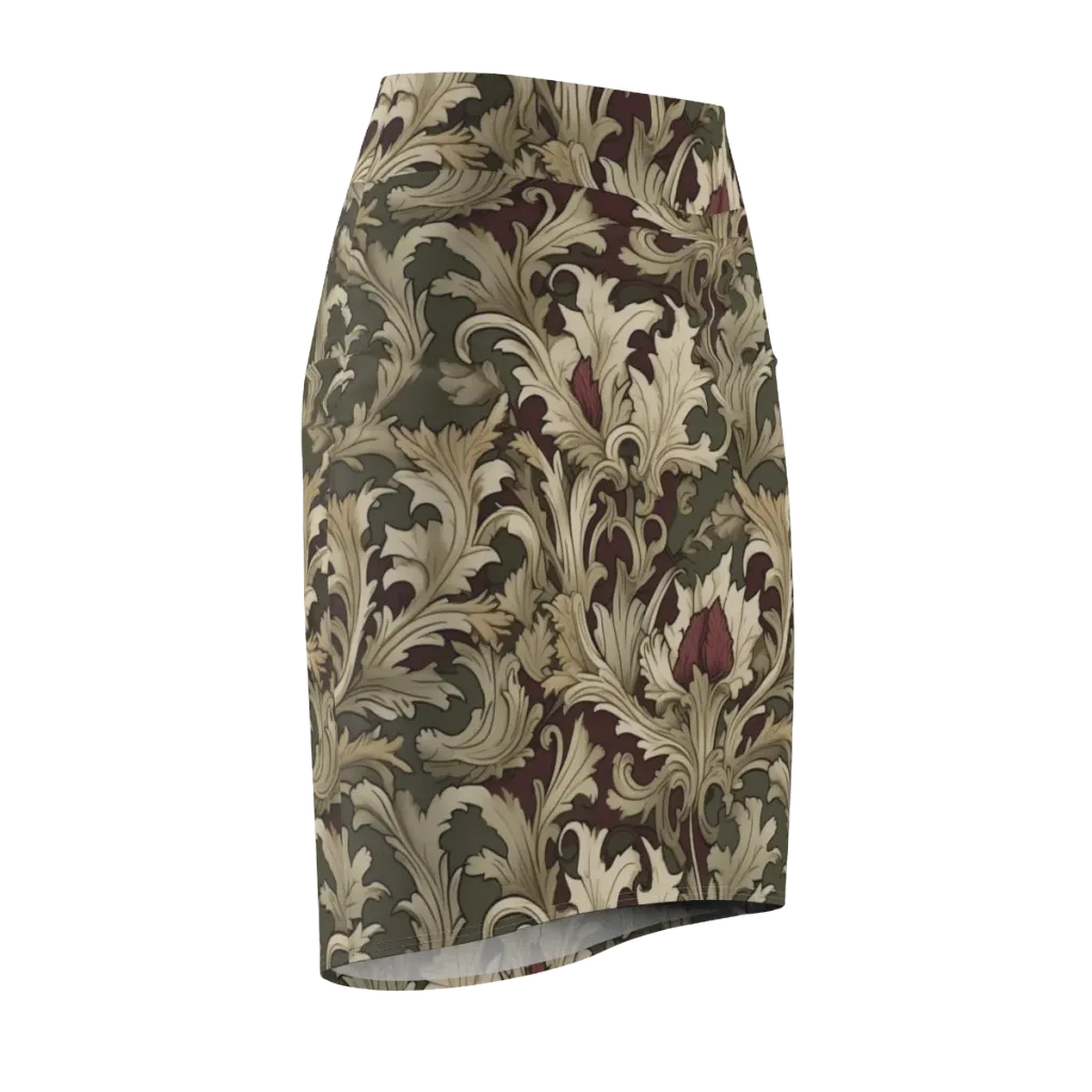 Baroque Verdure on Pencil Skirt — Front Side