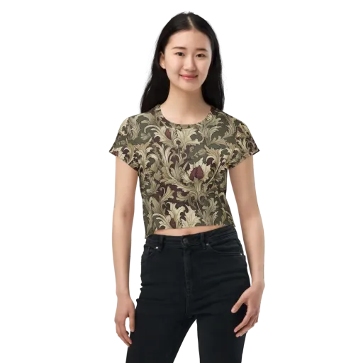 Baroque Verdure on a Crop Tee