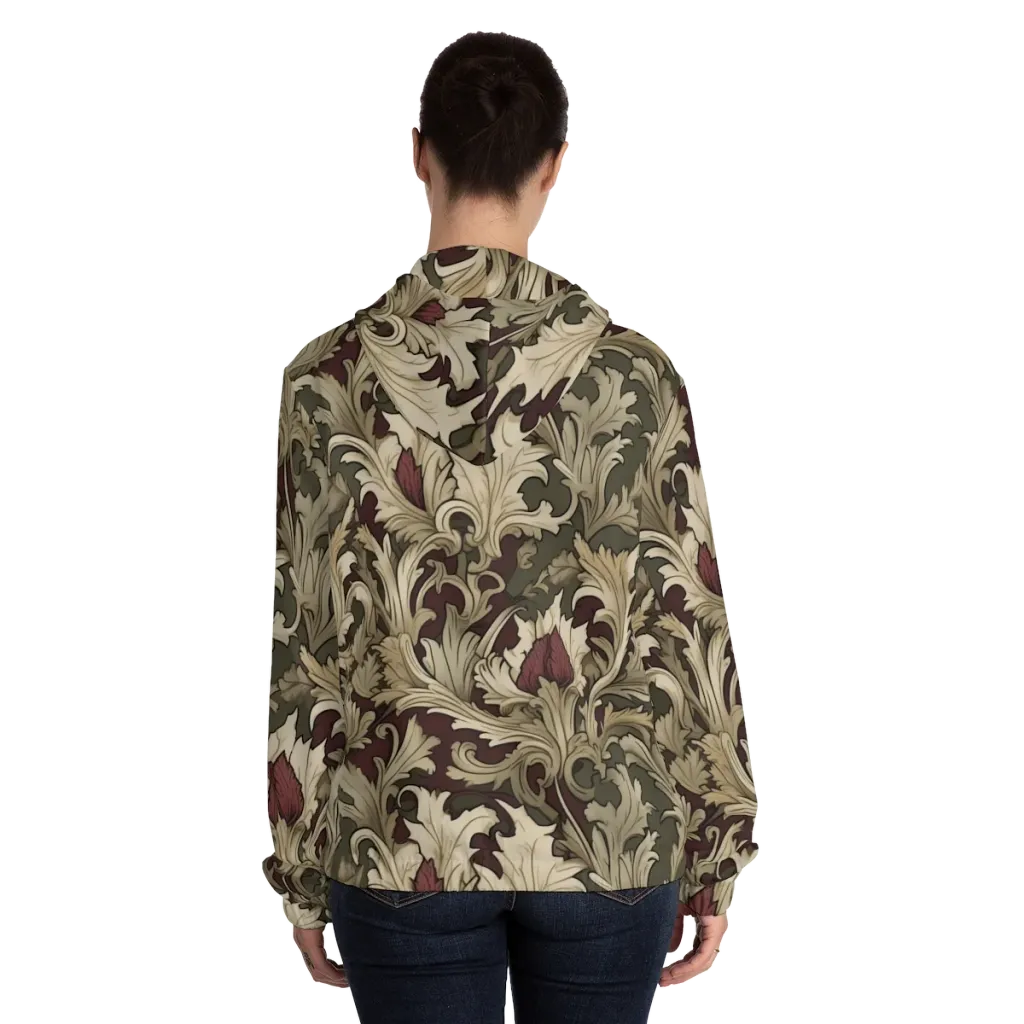Baroque Verdure on Women's Full-Zip Hoodie — Back On Person