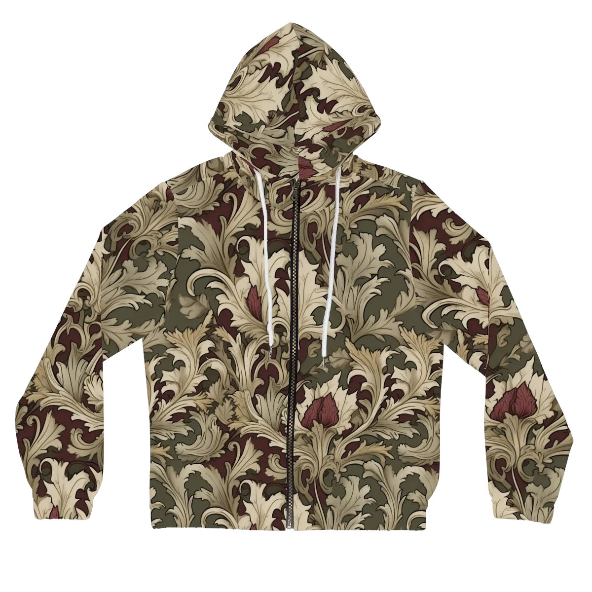 Baroque Verdure on Women's Full-Zip Hoodie — Front
