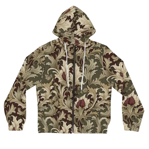 Baroque Verdure on a Women's Full-Zip Hoodie