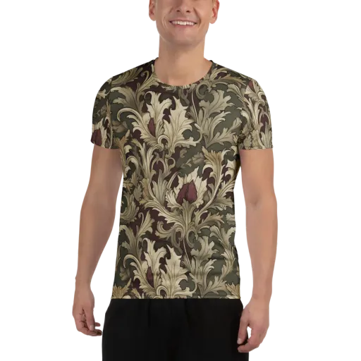 Baroque Verdure on a Men's Athletic T-Shirt
