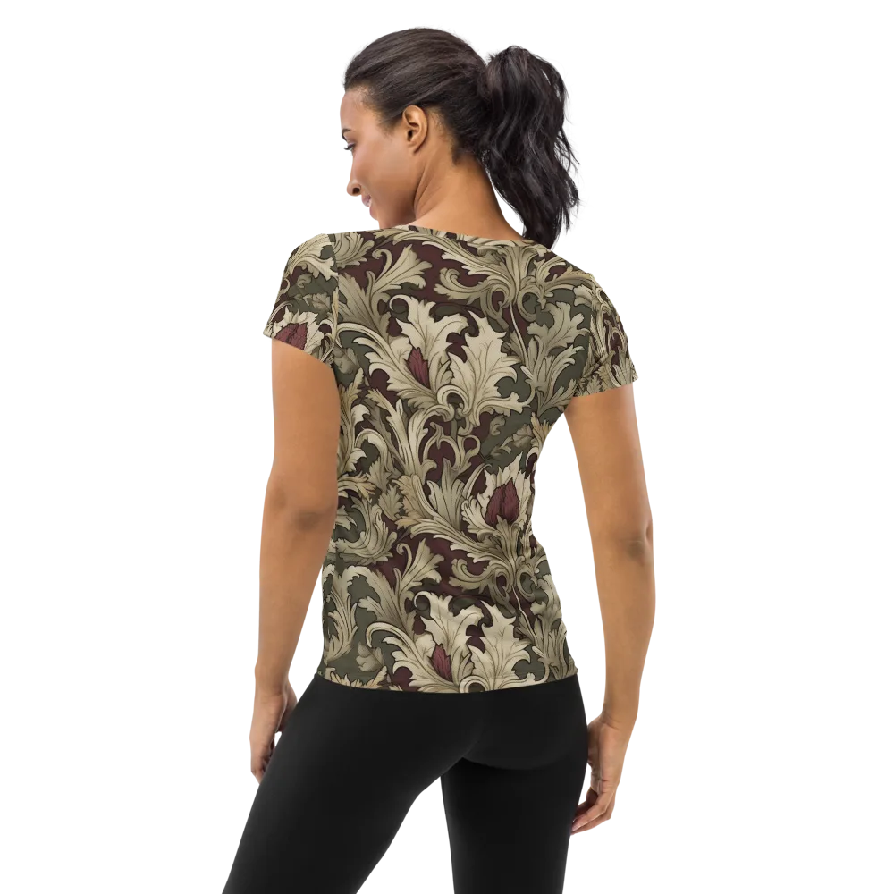Baroque Verdure on Women's Athletic T-Shirt — Back