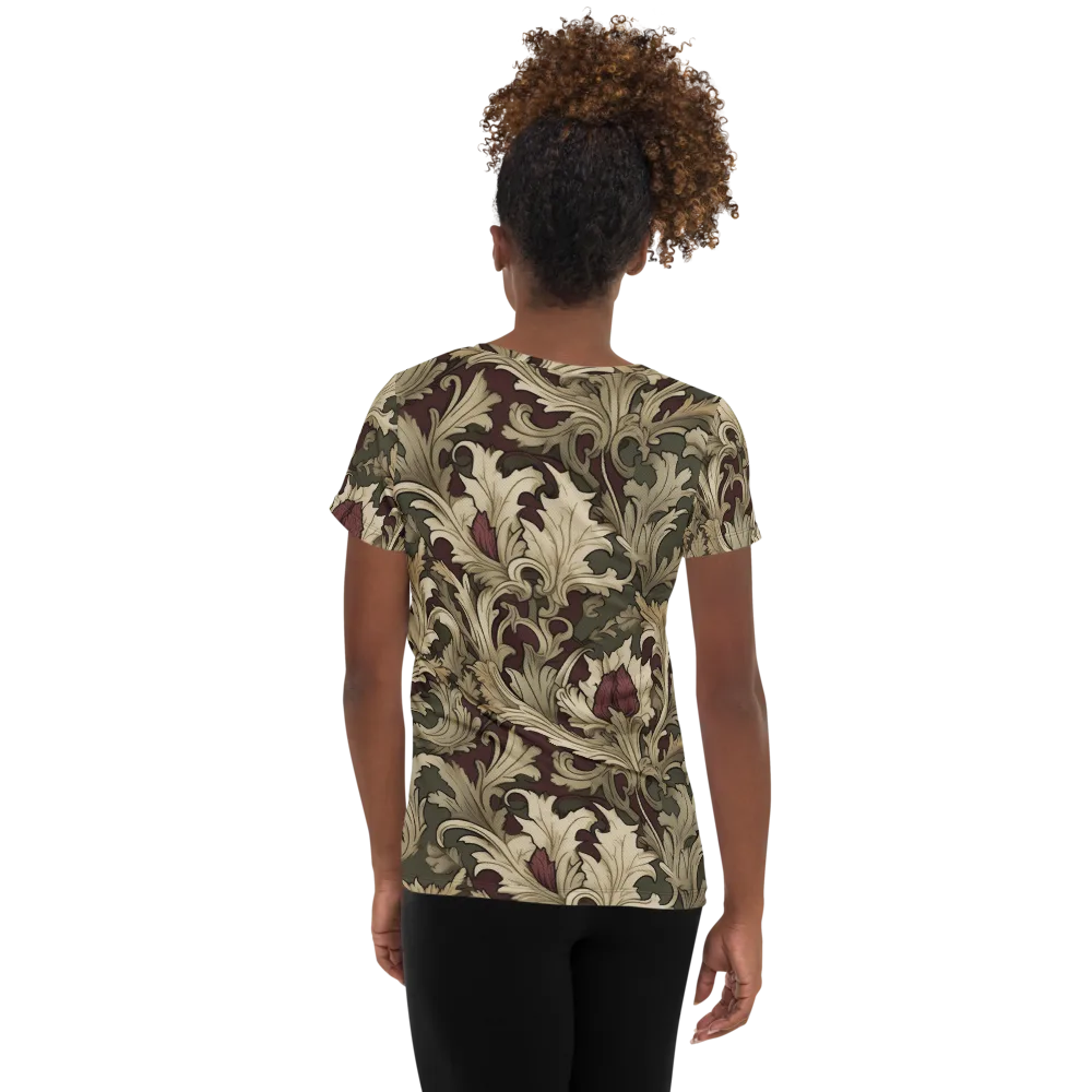 Baroque Verdure on Women's Athletic T-Shirt — Back