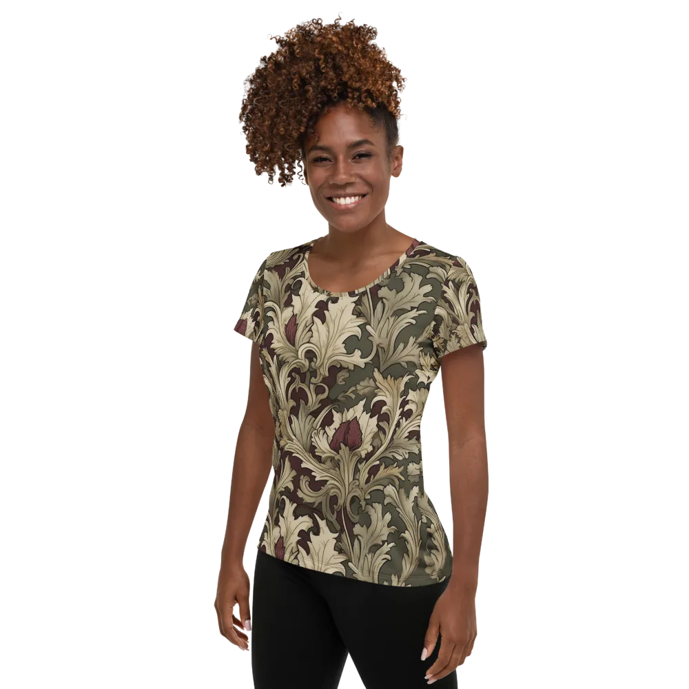 Baroque Verdure on Women's Athletic T-Shirt — Left